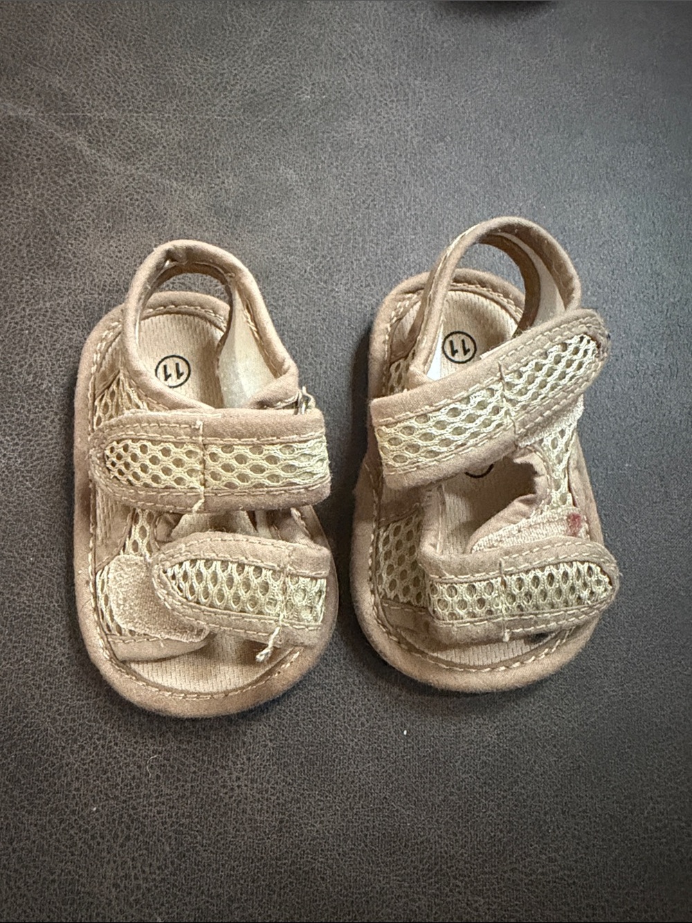 Kids Sandal - Tan Mesh Strap Open-Toe Sandal